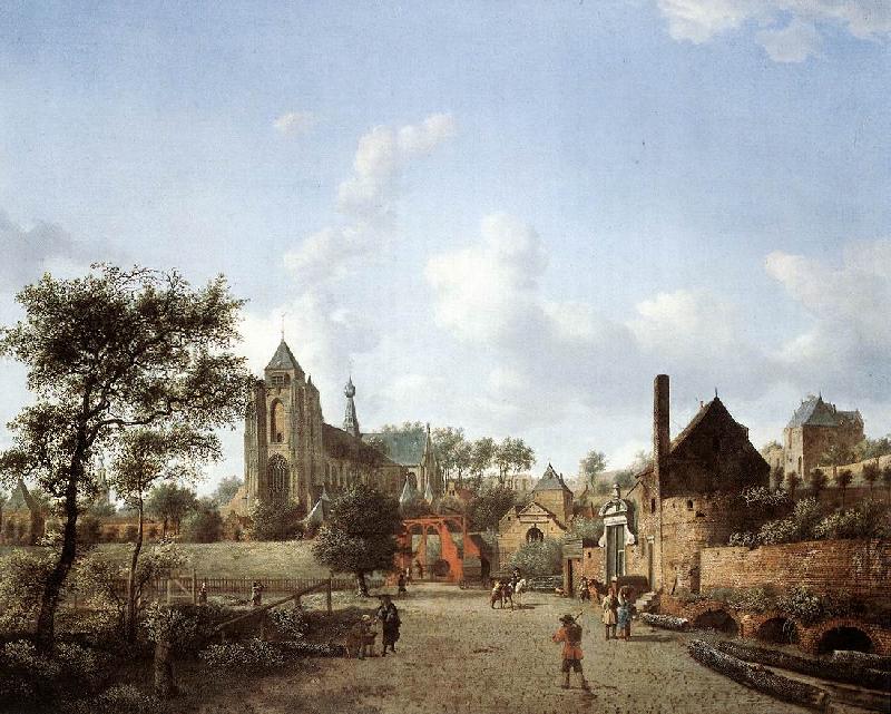 HEYDEN, Jan van der proach to the Town of Veere France oil painting art